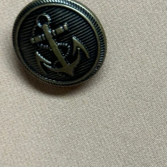 Boston Proper Camel Double Breasted Blazer, Size 6 Metal Anchor Buttons - Picture 7 of 9